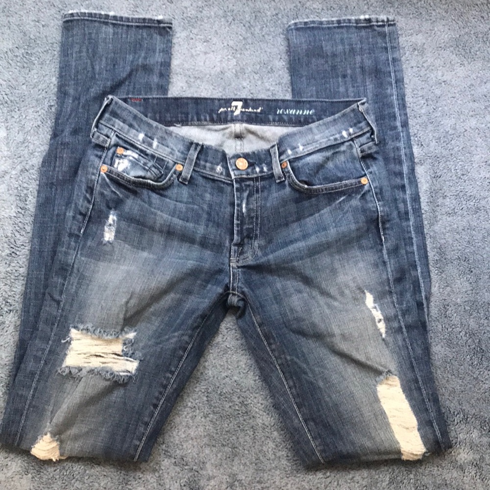 7 for all Mankind Distressed Skinny Jeans 🎀